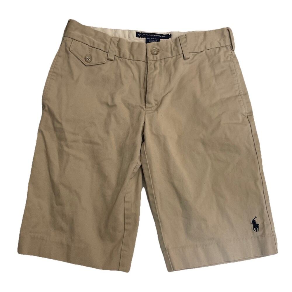 VTG Ralph Lauren Sport Khaki Shorts Sz 2 Beige Chino 90s Old Money Preppy